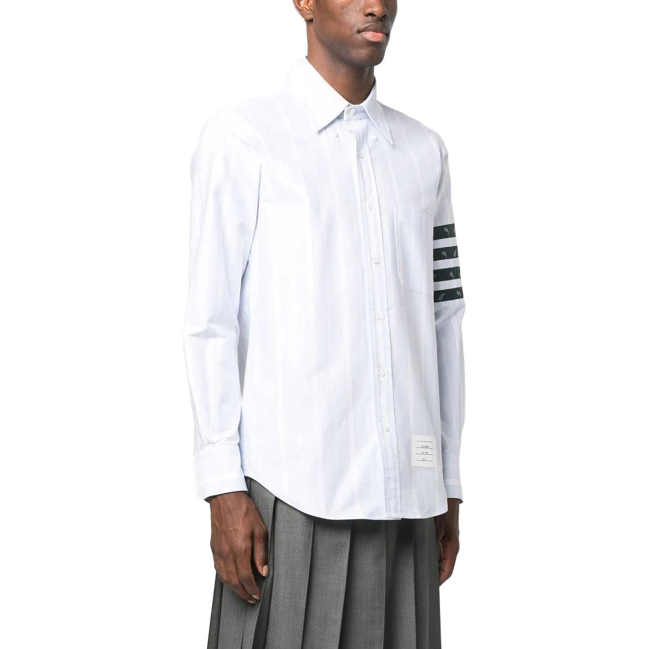 Lookbook Thom Browne 浅蓝条纹长袖衬衫 MWL374C-F0433-480