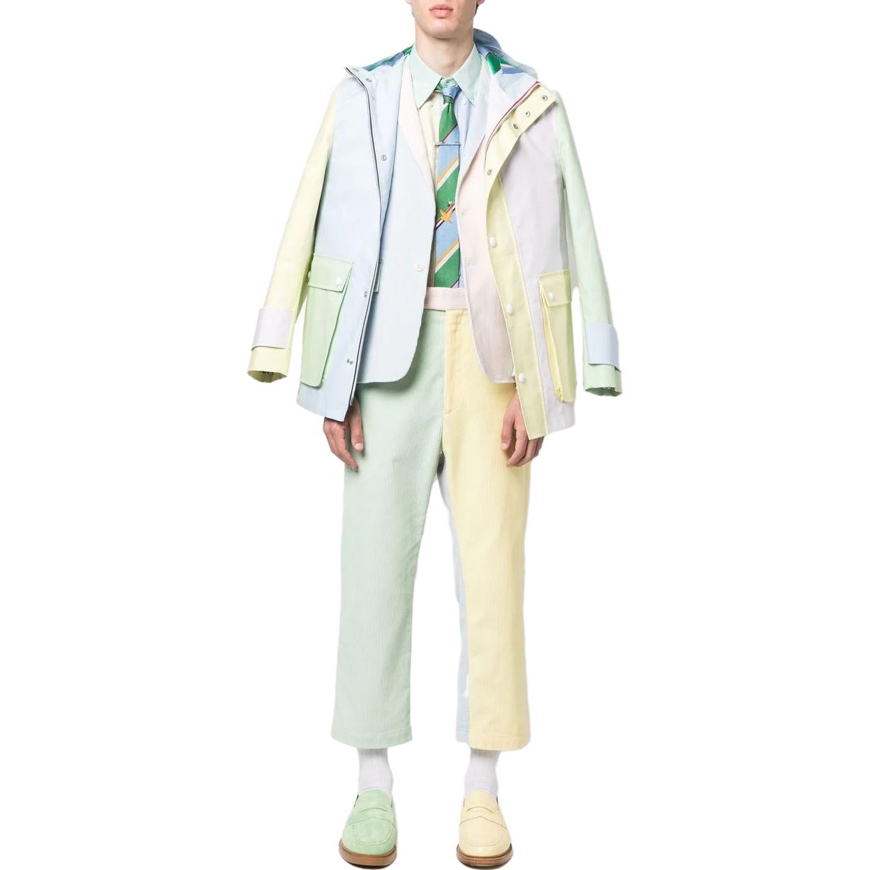 Lookbook THOM BROWNE  Light Pink Colorblock Single-Breasted Long-Sleeve Shirt MWL272F-06496-680