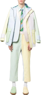 THOM BROWNE Light Pink Colorblock Single-Breasted Long-Sleeve Shirt MWL272F-06496-680 Lookbook THOM BROWNE Light Pink Colorblock Single-Breasted Long-Sleeve Shirt MWL272F-06496-680