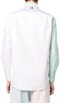 THOM BROWNE Light Pink Colorblock Single-Breasted Long-Sleeve Shirt MWL272F-06496-680 Shop THOM BROWNE Light Pink Colorblock Single-Breasted Long-Sleeve Shirt MWL272F-06496-680