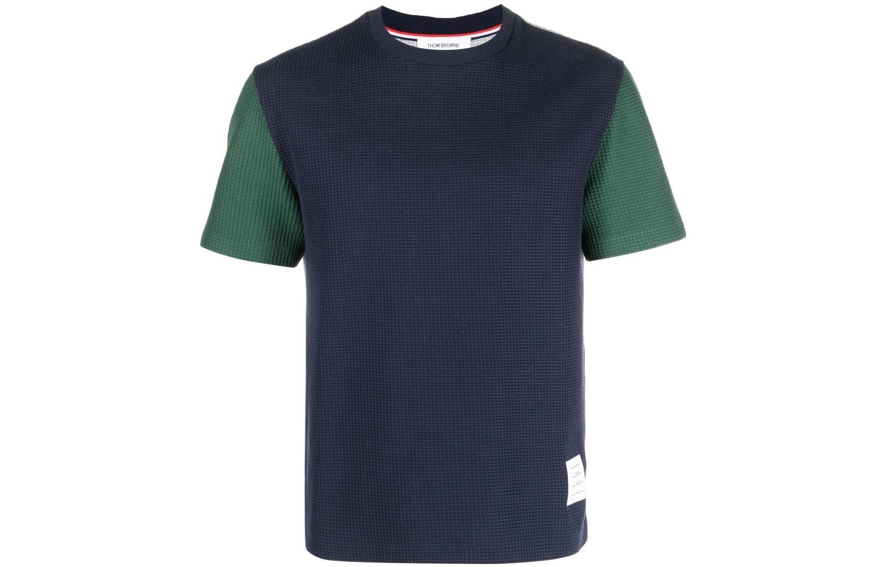 THOM BROWNE  Logo Patch Crewneck Short Sleeve T-Shirt. MJS230F-J0003-309