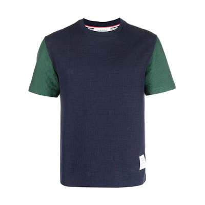 THOM BROWNE Logo Patch Crewneck Short Sleeve T-Shirt. MJS230F-J0003-309
