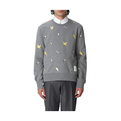 Thom Browne Loose Fit Bee Embroidery Crewneck Sweater Long Sleeve. MJT367E06931-BCS