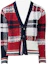 Buy Thom Browne Loose Fit V-Neck Plaid Knit Sweater Red MKC431F-Y1506-960