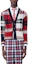 Order Thom Browne Loose Fit V-Neck Plaid Knit Sweater Red MKC431F-Y1506-960