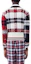 Shop Thom Browne Loose Fit V-Neck Plaid Knit Sweater Red MKC431F-Y1506-960