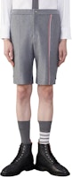 THOM BROWNE Mid-Rise Striped Casual Shorts Gray. MJQ196A-J0139-035 THOM BROWNE Mid-Rise Striped Casual Shorts Gray. MJQ196A-J0139-035