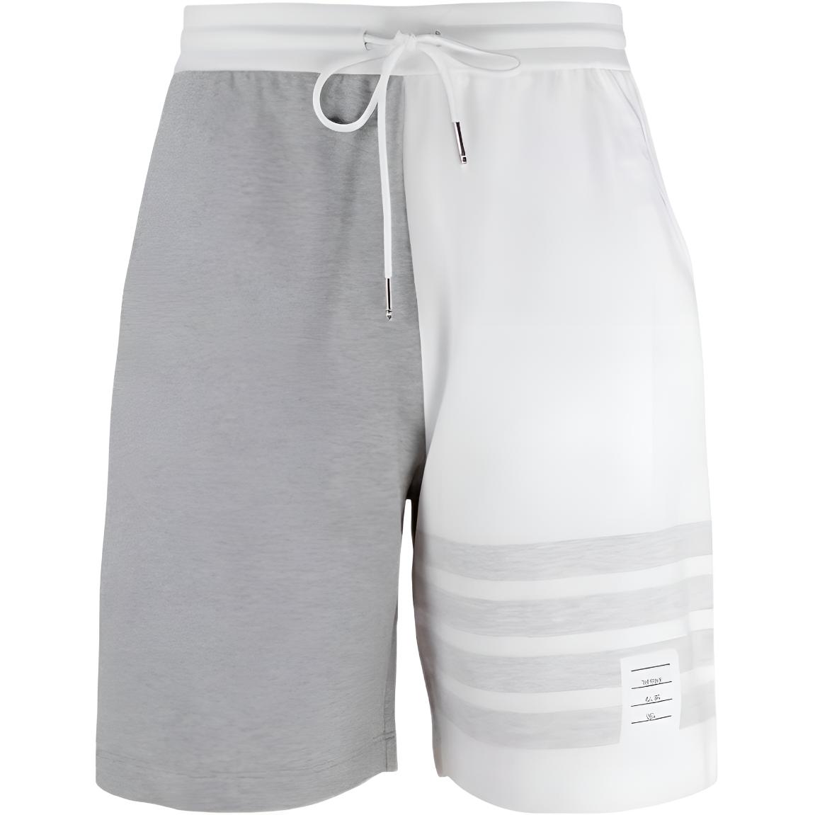 Thom Browne  Mid-Waist Color Block Striped Casual Shorts. MJQ172F-J0010-997