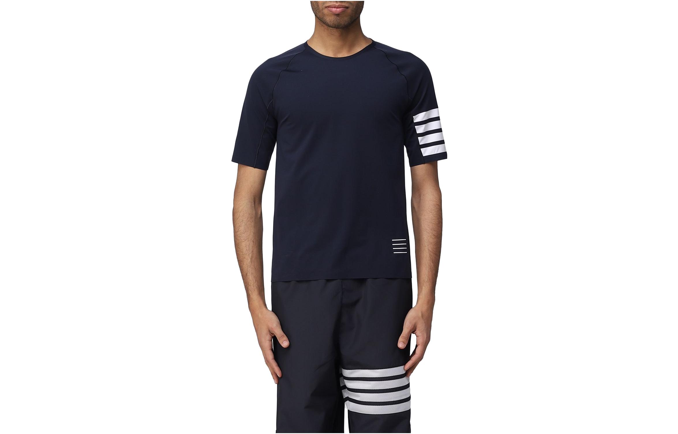 Order トムブラウン ネイビー 4バー ワッフル半袖Tシャツ サマーエディション MJA008Y-06770-461