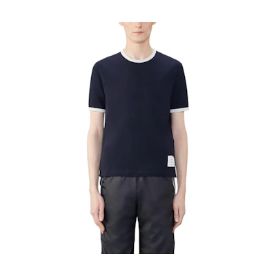 THOM BROWNE Navy Blue Casual Crew Neck Short Sleeve T-Shirt MJS262A-J0149-415