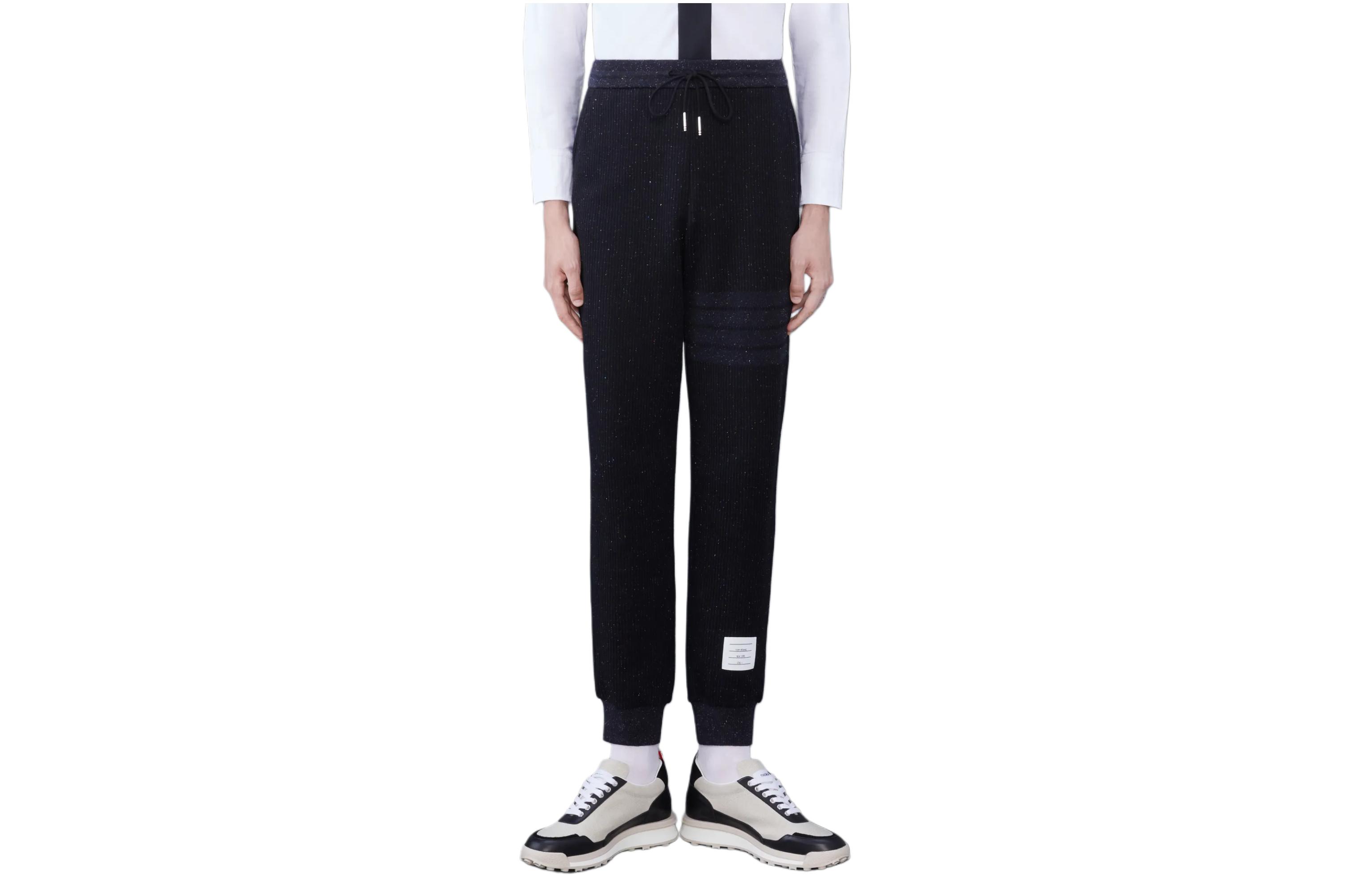 Order Thom Browne 海軍藍四條紋直筒休閒長褲 MJQ199AJ0142001