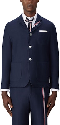 Thom Browne 海軍藍單排扣條紋口袋外套 MJT423A-J0139-415 Buy Thom Browne 海軍藍單排扣條紋口袋外套 MJT423A-J0139-415