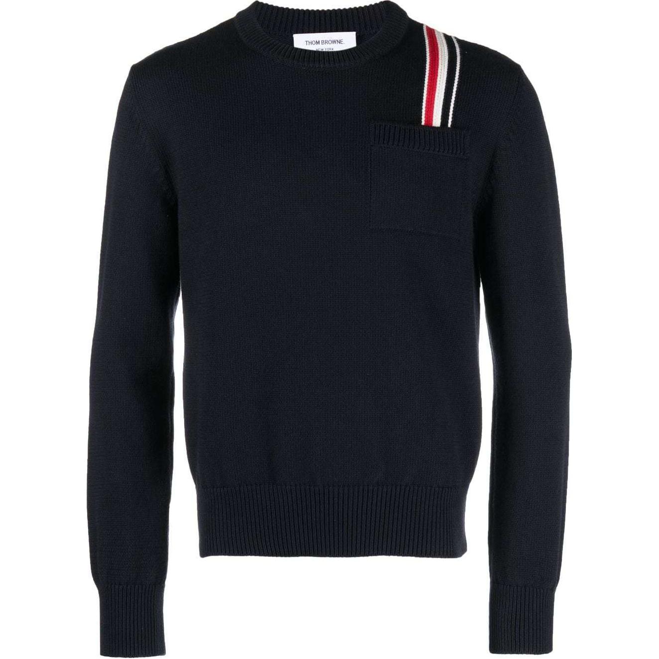 Thom Browne  Navy Blue Stripe Trim Long-Sleeve Crewneck Sweater. MKA502A-Y3017-415 圖 2
