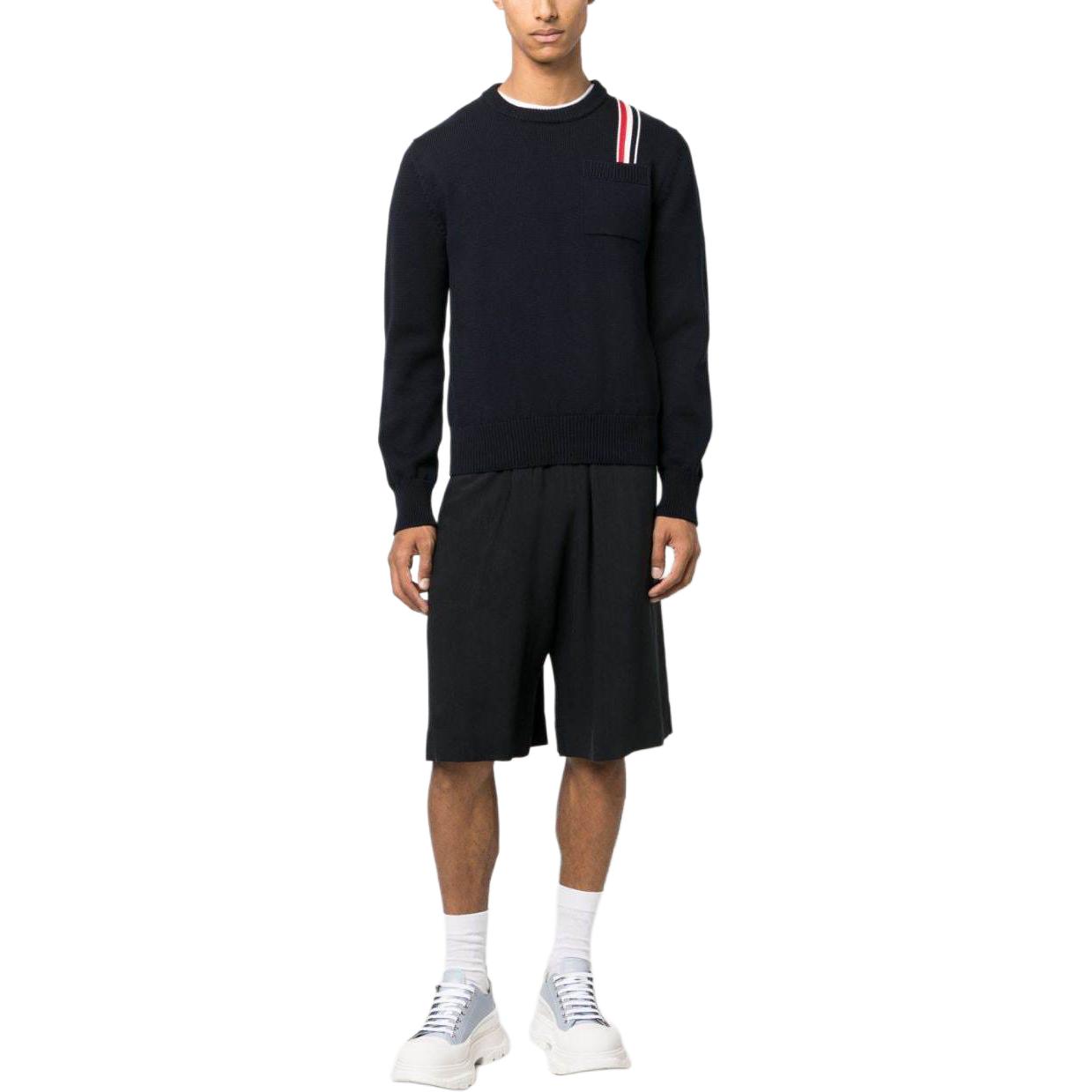 Thom Browne  Navy Blue Stripe Trim Long-Sleeve Crewneck Sweater. MKA502A-Y3017-415 圖 3