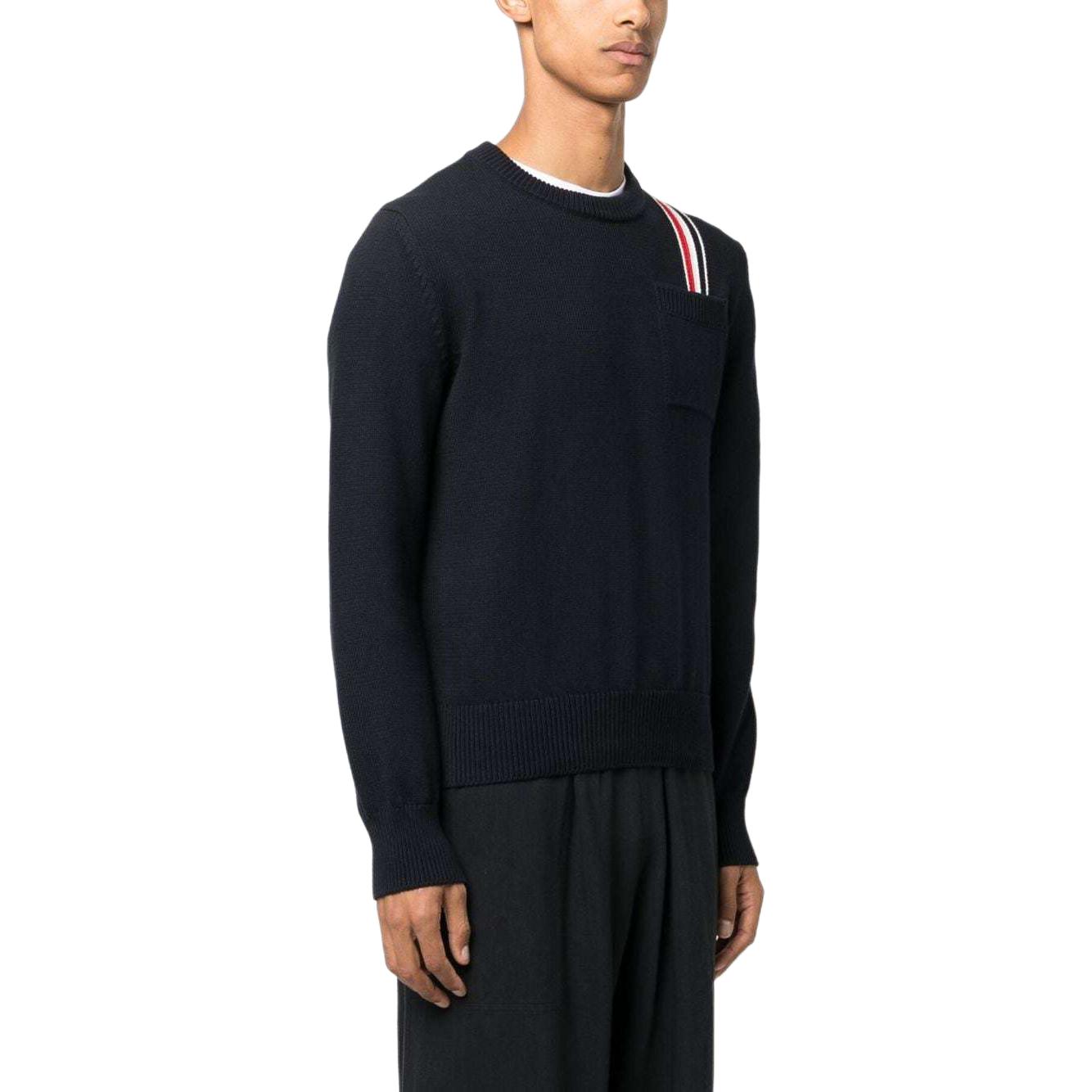 Thom Browne  Navy Blue Stripe Trim Long-Sleeve Crewneck Sweater. MKA502A-Y3017-415 圖 5