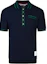 Order THOM BROWNE Polo Azul Marino a Rayas de Manga Corta y Corte Holgado. MJP201A-J0153-415