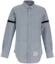 Buy Thom Browne 深藍色條紋口袋長袖襯衫 MWL393O-F0313-480