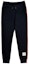 Buy トムブラウン ネイビー サイドストライプ ドローストリングスウェットパンツ AJHMJQ066A03377-415