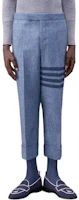Thom Browne Navy Striped Cropped Casual Pants. MTC213A-05385-480 Thom Browne Navy Striped Cropped Casual Pants. MTC213A-05385-480