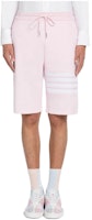 THOM BROWNE Pink Four-Stripes Straight-Leg Sweatshorts MJQ083A-06452-680 THOM BROWNE Pink Four-Stripes Straight-Leg Sweatshorts MJQ083A-06452-680