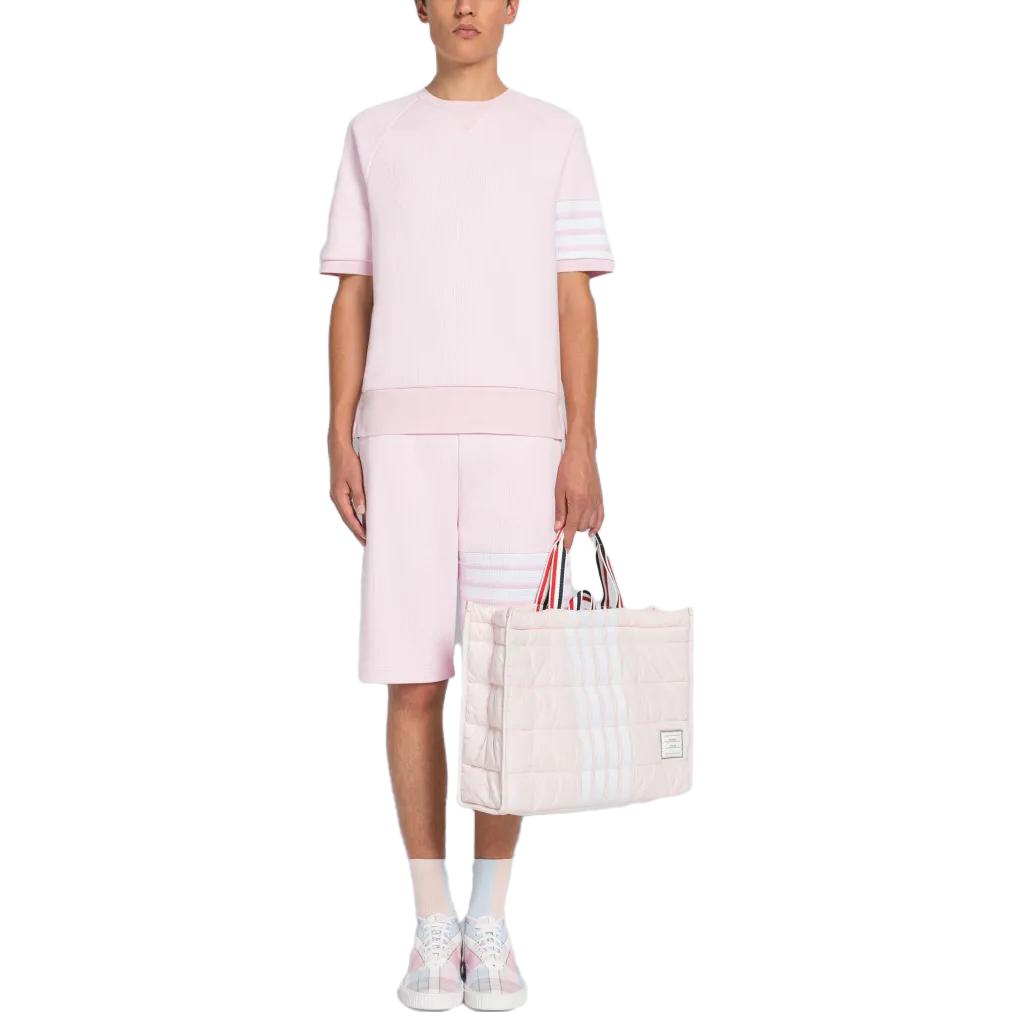 Purchase 톰 브라운 핑크 4-스트라이프 스트레이트 핏 스웻숏츠 MJQ083A-06452-680