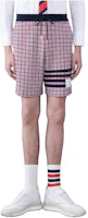 Order THOM BROWNE 紅色棉質格紋4-Bar運動短褲 休閒風格 MJQ194A-J0116-960
