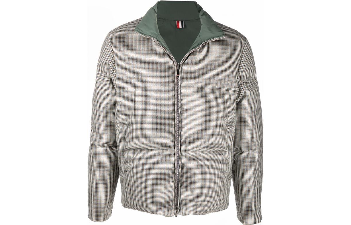 THOM BROWNE  Reversible Plaid Stand Collar Jacket. MJD091X-F0007-996