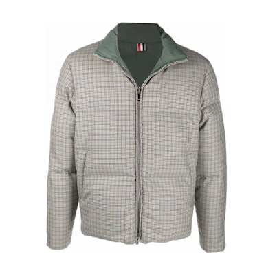 THOM BROWNE Reversible Plaid Stand Collar Jacket. MJD091X-F0007-996