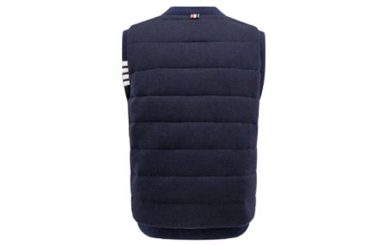 Shop トムブラウン リバーシブル ストライプ ノースリーブ ベスト ネイビーブルー MKV073A-Y1029-415