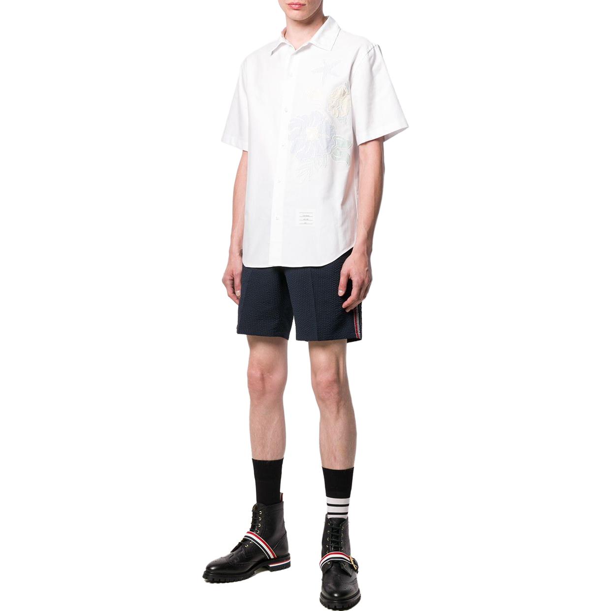 THOM BROWNE  Short-Sleeve Single-Breasted Shirt with Appliqué. MWS250E04162 圖 3