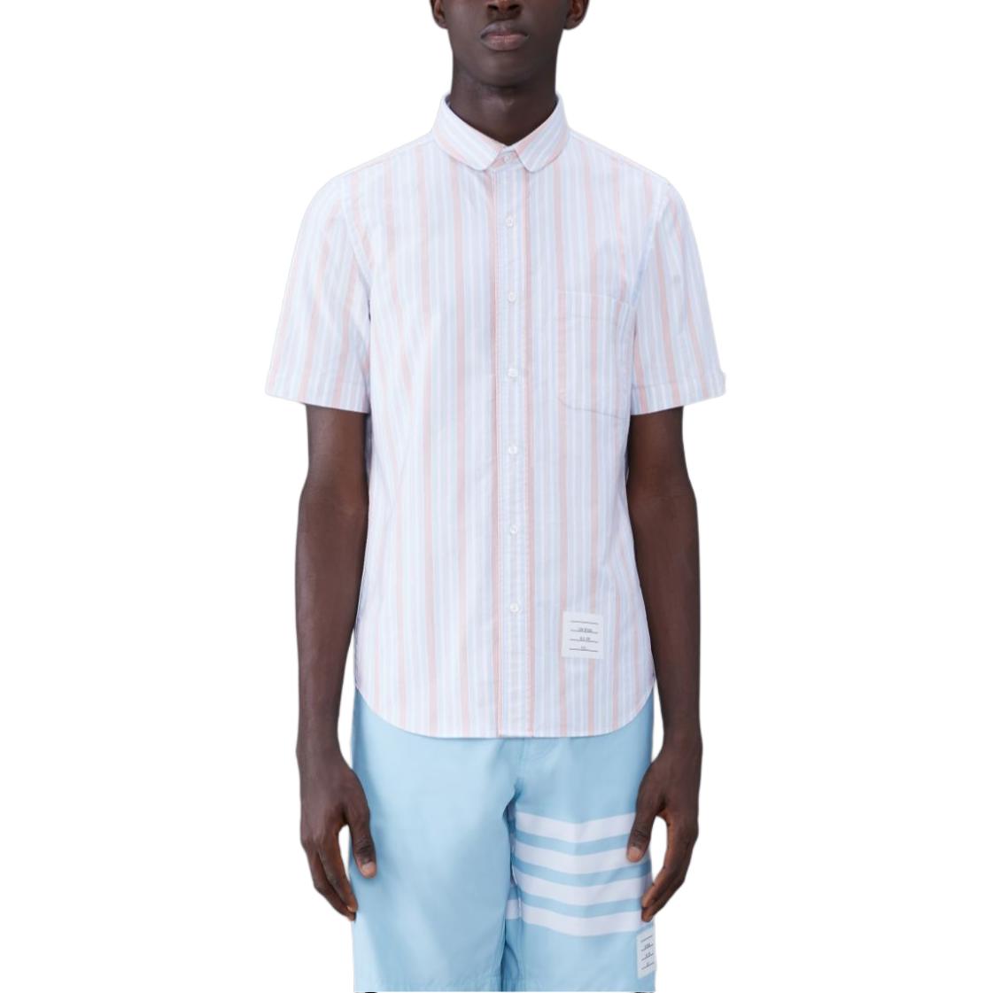 Thom Browne  Simple Striped Button-Down Short Sleeve Shirt Light Orange MWS314A-F0526-825 圖 2