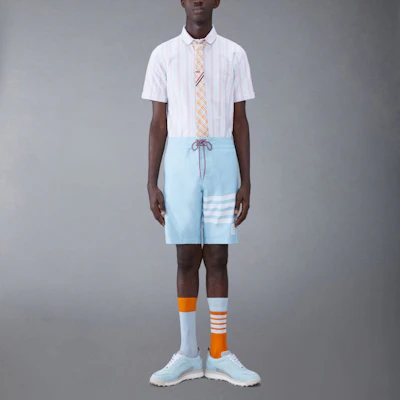 Camisa Thom Browne Rayas Sencillas Manga Corta Naranja Claro MWS314A-F0526-825 Lookbook Camisa Thom Browne Rayas Sencillas Manga Corta Naranja Claro MWS314A-F0526-825