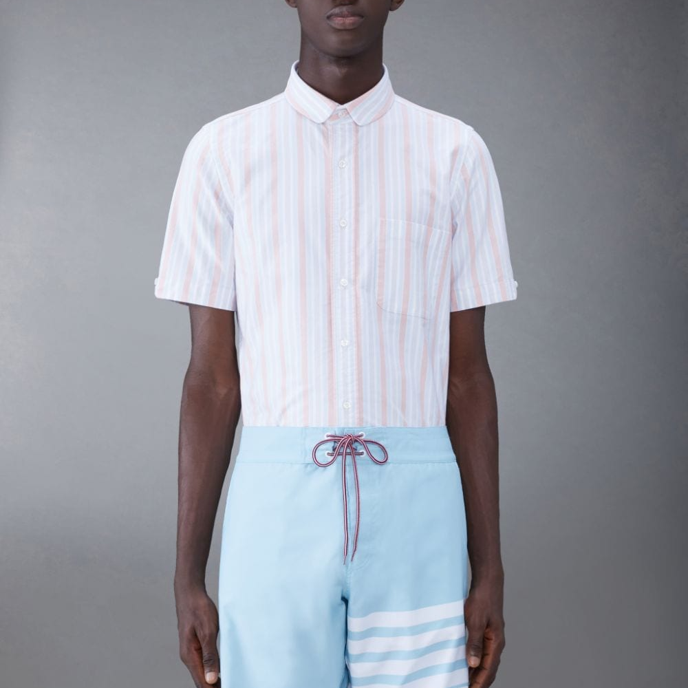 Thom Browne  Simple Striped Button-Down Short Sleeve Shirt Light Orange MWS314A-F0526-825 圖 4
