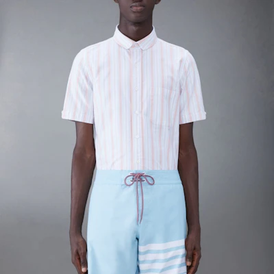 Camisa Thom Browne Rayas Sencillas Manga Corta Naranja Claro MWS314A-F0526-825 Shop Camisa Thom Browne Rayas Sencillas Manga Corta Naranja Claro MWS314A-F0526-825