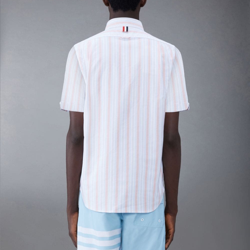 Thom Browne  Simple Striped Button-Down Short Sleeve Shirt Light Orange MWS314A-F0526-825 圖 5