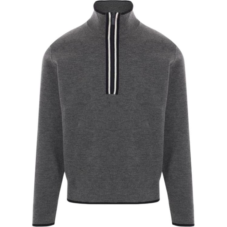 Thom Browne  Simplistic Casual Comfort Long Sleeve Sweater in Grey. MKA516A-Y1037-035