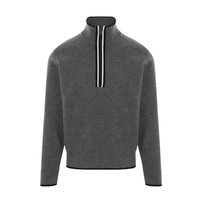 Thom Browne Simplistic Casual Comfort Long Sleeve Sweater in Grey. MKA516A-Y1037-035
