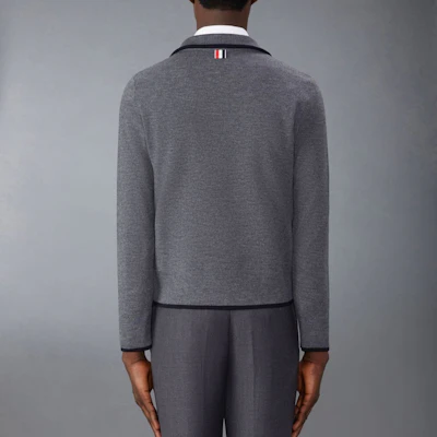 Thom Browne Simplistic Casual Comfort Long Sleeve Sweater in Grey. MKA516A-Y1037-035 Shop Thom Browne Simplistic Casual Comfort Long Sleeve Sweater in Grey. MKA516A-Y1037-035