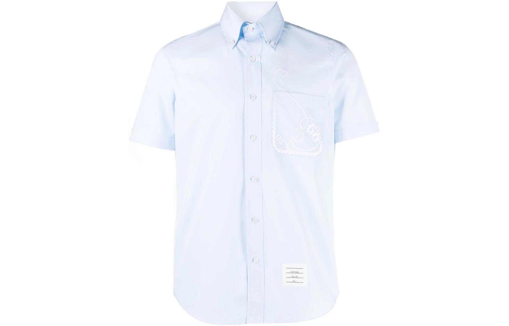 THOM BROWNE  Single-Breasted Pocket Shirt Blue MWS239E-E0407-480 圖 2