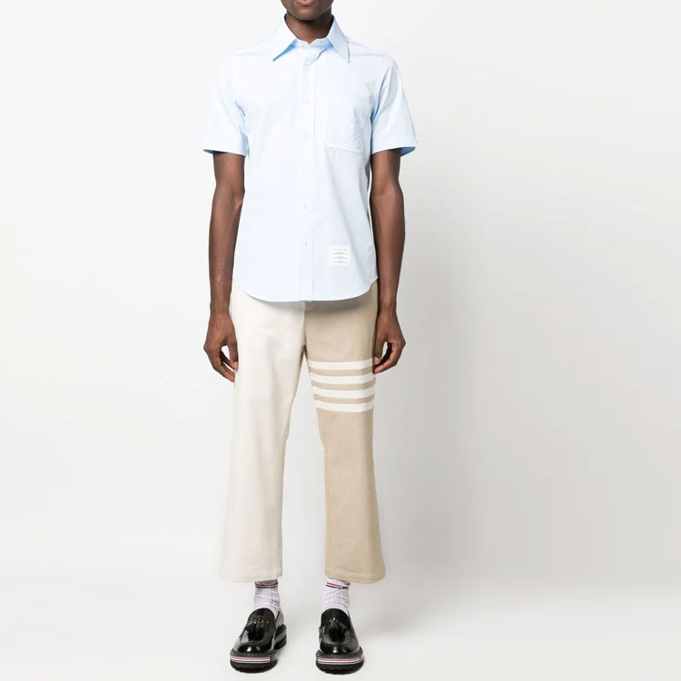 THOM BROWNE  Single-Breasted Pocket Shirt Blue MWS239E-E0407-480 圖 3