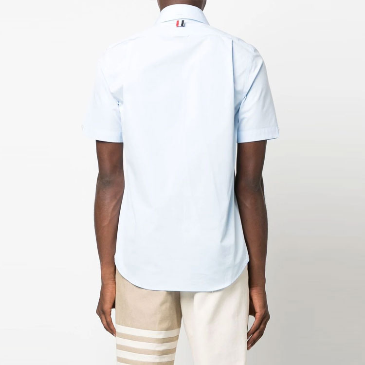 THOM BROWNE  Single-Breasted Pocket Shirt Blue MWS239E-E0407-480 圖 4