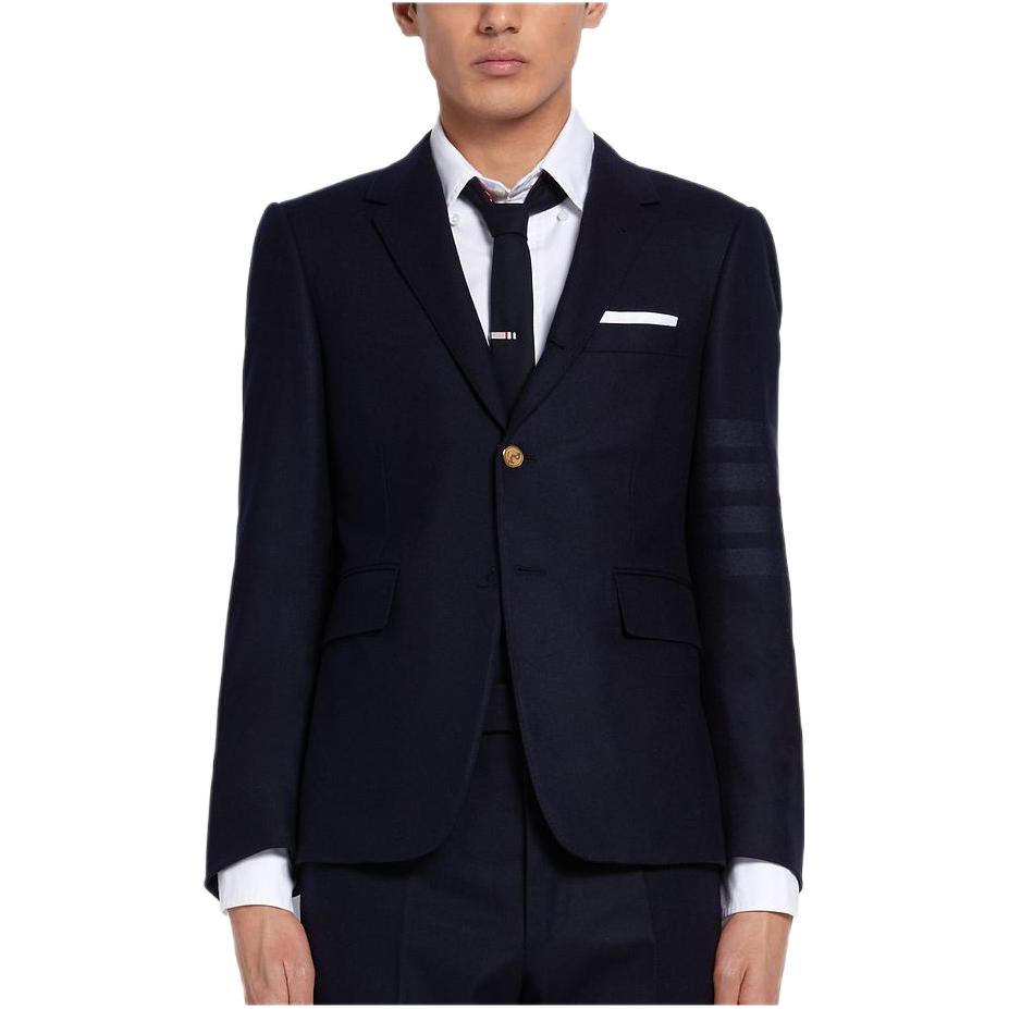 THOM BROWNE  Single-Breasted Solid Suit with Logo Design. MJC001A06393415