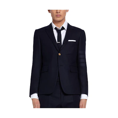 THOM BROWNE Single-Breasted Solid Suit with Logo Design. MJC001A06393415