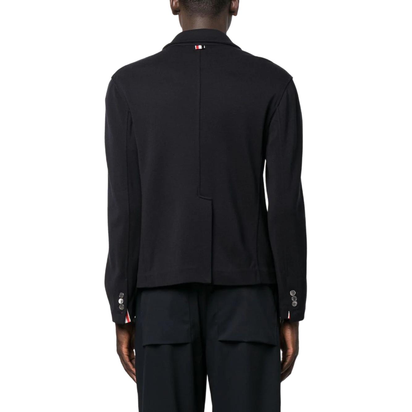 Shop THOM BROWNE Chaqueta Azul Slim-Fit de Lana con Botón Único SS24. MJT308A-J0020-415