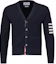Order Thom Browne Slim Fit 4-Bar Cardigan Lengan Panjang Biru Tua Sweater MKC550A-Y6011-415