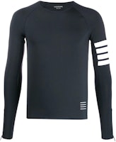 THOM BROWNE Slim Fit 4-Bar Long Sleeve T-Shirt Navy Blue. MJA001A-06770-461 THOM BROWNE Slim Fit 4-Bar Long Sleeve T-Shirt Navy Blue. MJA001A-06770-461