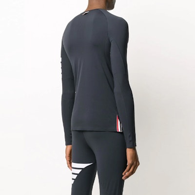 トムブラウン スリムフィット 4本ライン 長袖Tシャツ ネイビーブルー MJA001A-06770-461 Shop トムブラウン スリムフィット 4本ライン 長袖Tシャツ ネイビーブルー MJA001A-06770-461