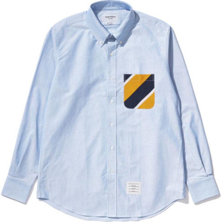 THOM BROWNE  Slim Fit Button-Up Long Sleeve Shirt Light Blue MWL272C-05373-480