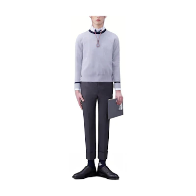 THOM BROWNE Slim Fit Crewneck Pullover Knit Sweater MKA466A-Y3033-065