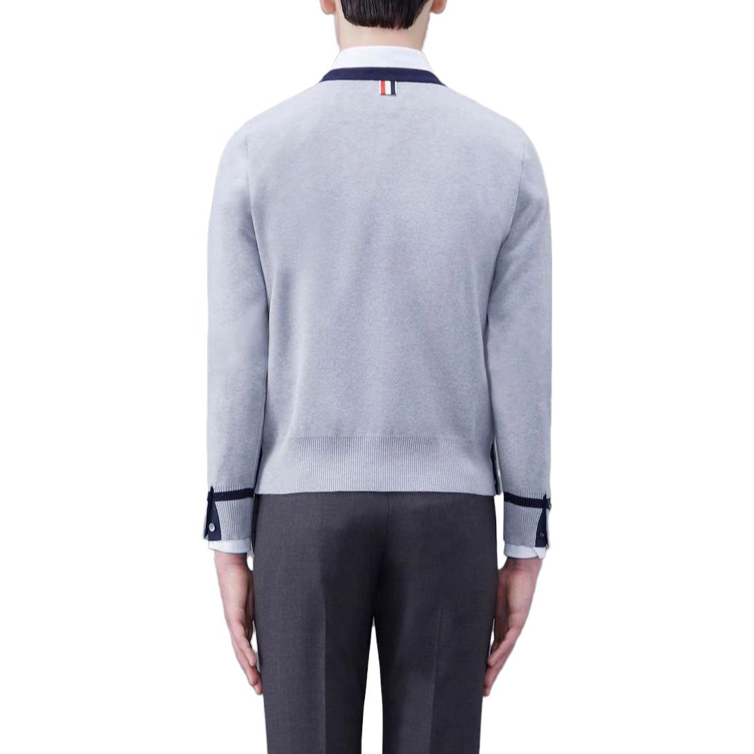 THOM BROWNE  Slim Fit Crewneck Pullover Knit Sweater MKA466A-Y3033-065 圖 4